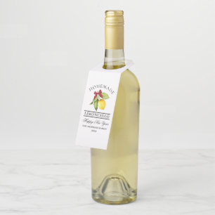 Wasserfarbe Limonade Limoncello Neues Jahr Flaschenanhänger