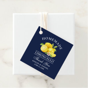 Wasserfarbe Limoncello Danke Blue Square Geschenkanhänger