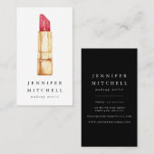 Wasserfarbe Lipstick Beauty Makeup Artist Visitenkarte (Vorne/Hinten)