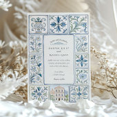 Wasserfarbe Lissabon Handgemalte Azulejos Wedding Einladung