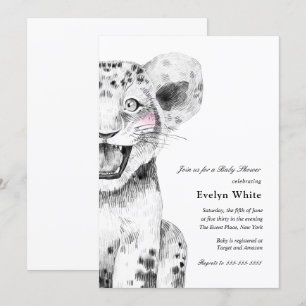 Wasserfarbe Little Lion   Einladung zur Babydusche