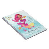Wasserfarbe Little Mermaid Spiral Foto Planner Notizblock (Rechte Seite)