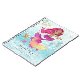 Wasserfarbe Little Mermaid Spiral Foto Planner Notizblock (Linke Seite)