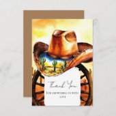 Wasserfarbe Little Rodeo Cowboy Babydusche Dankeskarte (Vorne/Hinten)