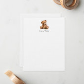 Wasserfarbe Little Teddy Bär Personalisiert Mitteilungskarte (Vorderseite/Rückseite Beispiel)