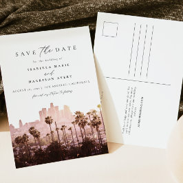 Wasserfarbe Los Angeles Kalifornien Save the Date Postkarte
