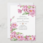 Wasserfarbe Lotus Blume Indische Paare Dusche Einladung (Vorderseite)