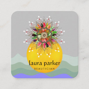 Wasserfarbe Lotus Blume Paint Healing Massage Yoga Quadratische Visitenkarte