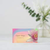 Wasserfarbe Lotus, Yoga Visitenkarte (Stehend Vorderseite)