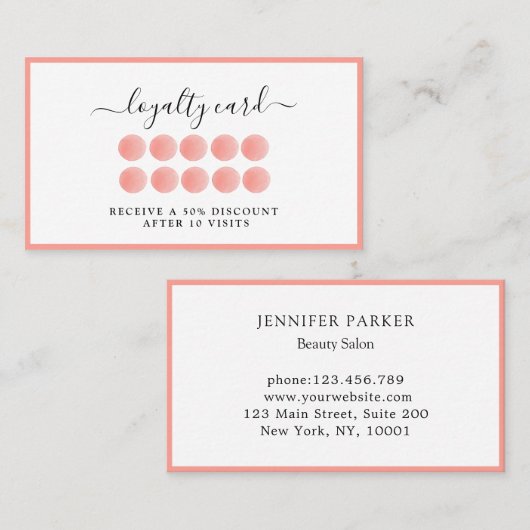 Wasserfarbe Loyalität 10 Karte (Vorne/Hinten)