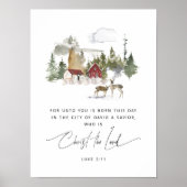 Wasserfarbe Luke 2:11 Weihnachtsbibel Vers Poster (Vorne)