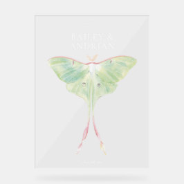 Wasserfarbe Luna Moth Wedding Acrylschild