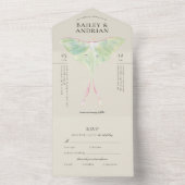 Wasserfarbe Luna Moth Wedding All In One Einladung (Innen)
