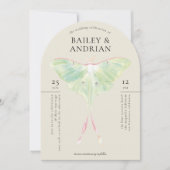 Wasserfarbe Luna Moth Wedding Einladung (Vorderseite)