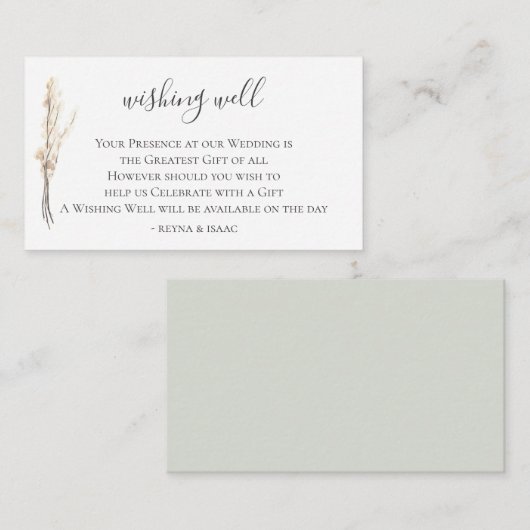 Wasserfarbe Lunaria Hochzeit wünschend gut Begleitkarte (Vorne/Hinten)