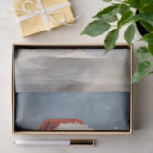 Wasserfarbe lustiger Weihnachtsmann im Schneewald Seidenpapier (Geschenk)