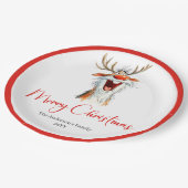 Wasserfarbe Lustiger Weihnachtsmann Individuelle W Pappteller (Schrägansicht)