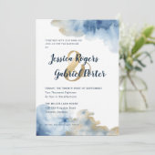 Wasserfarbe Lux Hochzeitseinladung 5" x 7" Einladung (Stehend Vorderseite)