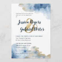 Wasserfarbe Lux Hochzeitseinladung 5" x 7"