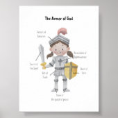 Wasserfarbe Mädchen die Rüstung Gottes Poster (Vorne)