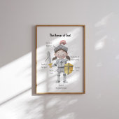 Wasserfarbe Mädchen die Rüstung Gottes Poster