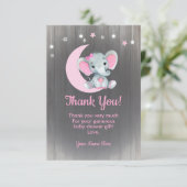 Wasserfarbe Mädchen Elefant Danke Karte Rosa (Stehend Vorderseite)