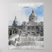 Wasserfarbe Madrid Skyline Poster - Spanien Stadts (Vorne)