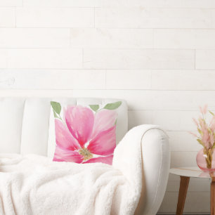 Wasserfarbe Magenta Bloom Kissen