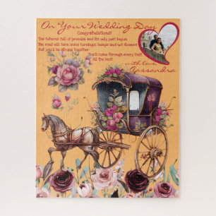 Wasserfarbe Magenta Floral Carriage NewLied Gesche Puzzle