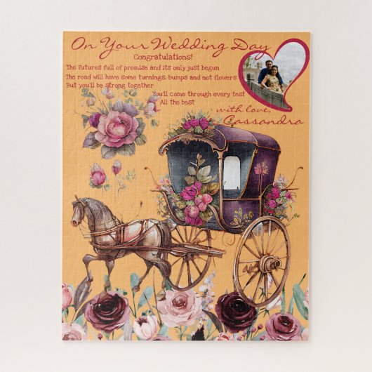 Wasserfarbe Magenta Floral Carriage NewLied Gesche Puzzle (Vertikal)