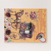 Wasserfarbe Magenta Floral Carriage NewLied Gesche Puzzle (Horizontal)