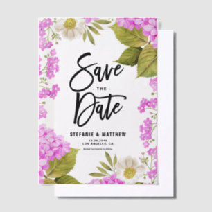 Wasserfarbe Magenta Hydrangea Save the Date Pergament Einladungen