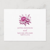 Wasserfarbe Magenta Peony-UAWG Wedding - Postkarte (Vorderseite)