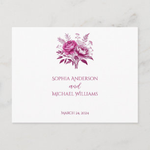 Wasserfarbe Magenta Peony-UAWG Wedding - Postkarte
