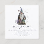 Wasserfarbe Magick Gnome Quadratische Visitenkarte (Rückseite)