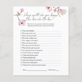 Wasserfarbe Magnolia Know the Bride Dusche Spiel Flyer (Vorne)