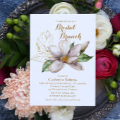 Wasserfarbe Magnolia Lila Blumenkohl Bridal Brunch Einladung