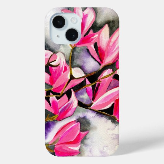Wasserfarbe Magnolie Rosa Case-Mate iPhone Hülle (Rückseite)