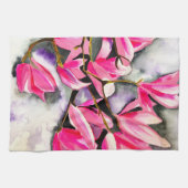 Wasserfarbe Magnolie Rosa Geschirrtuch (Horizontal)