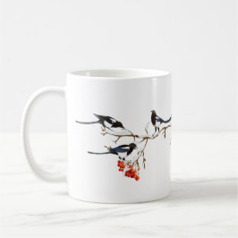 Wasserfarbe Magpie Vögel Natur Kunst Kaffeetasse