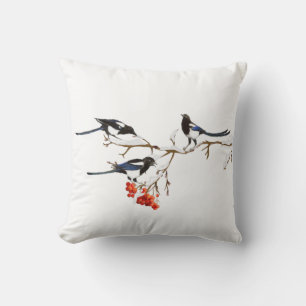 Wasserfarbe Magpie Vögel Natur Kunst Kissen