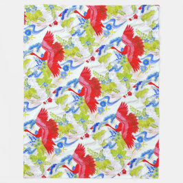 Wasserfarbe Majestätische Schwäne in Wolken Wellen Fleecedecke