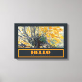 Wasserfarbe Majestic Eichenbaum im Herbst Leinwanddruck (Vorderseite)