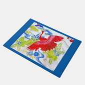 Wasserfarbe Majestic Schwan in Wolken Wings Spread Fußmatte (Schrägansicht)