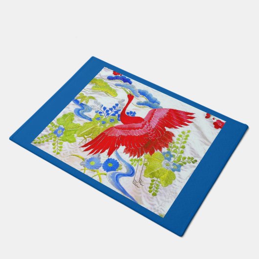 Wasserfarbe Majestic Schwan in Wolken Wings Spread Fußmatte (Schrägansicht)