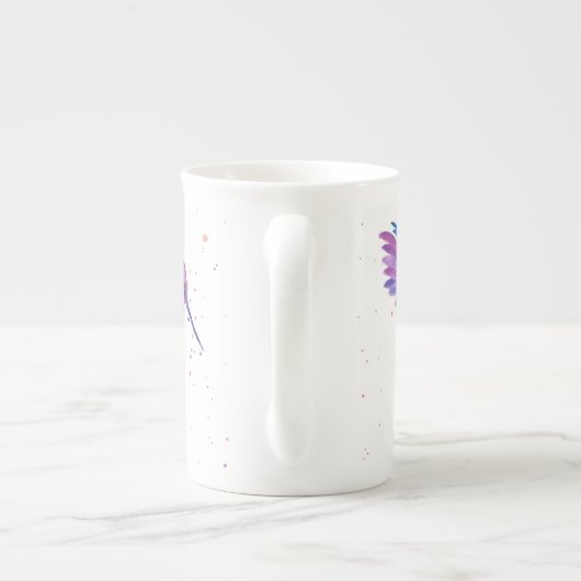 Wasserfarbe-Malerei-Kolibri-Tasse Porzellantasse (Rückseite)