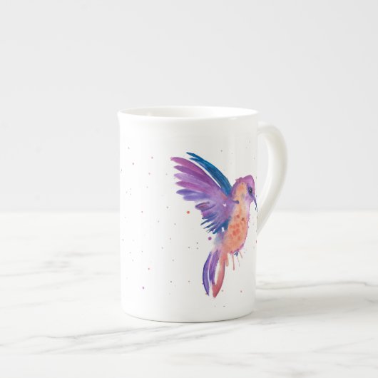 Wasserfarbe-Malerei-Kolibri-Tasse Porzellantasse (Vorderseite Rechts)