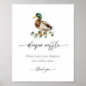 Wasserfarbe Mallard Duck Babydusche Windelwanne Wi Poster (Vorne)