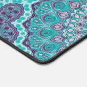 Wasserfarbe Mandala Aquamarin und Lila Schreibtischunterlage (Ecke)