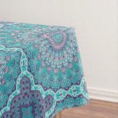 Wasserfarbe Mandala Aquamarin und Lila Tischdecke (Beispiel)